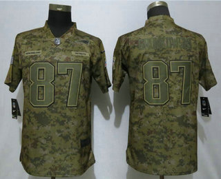 Women's New England Patriots #87 Rob Gronkowski 2018 Camo Salute to Service Stitched NFL Nike Limited Jersey