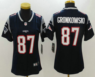 Women's New England Patriots #87 Rob Gronkowski Navy Blue 2017 Vapor Untouchable Stitched NFL Nike Limited Jersey