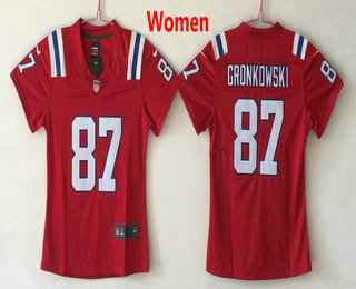 Women's New England Patriots #87 Rob Gronkowski Red 2017 Vapor Untouchable Stitched NFL Nike Limited Jersey