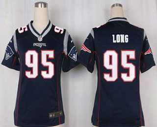 Women's New England Patriots #95 Chris Long NEW Navy Blue Team Color Stitched NFL Nike Game Jersey