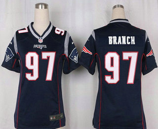 Women's New England Patriots #97 Alan Branch Game Navy Blue Team Color NFL Nike Jersey