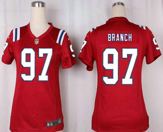 Women's New England Patriots #97 Alan Branch Red Alternate Stitched NFL Nike Game Jersey