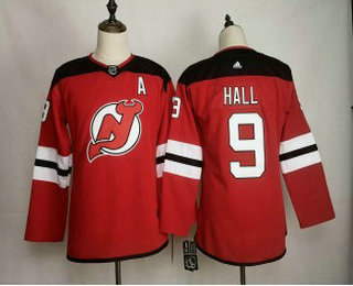 Women's New Jersey Devils #9 Taylor Hall Red Stitched Adidas NHL Jersey