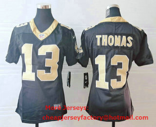 Women's New Orleans Saints #13 Michael Thomas Black 2017 Vapor Untouchable Stitched NFL Nike Limited Jersey