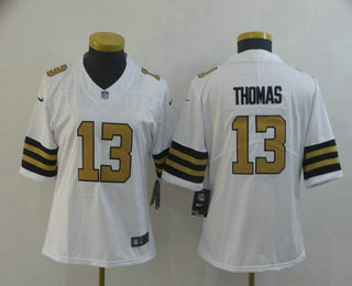 Women's New Orleans Saints #13 Michael Thomas White 2016 Color Rush Stitched NFL Nike Limited Jersey