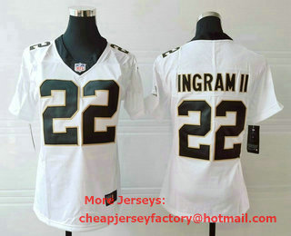 Women's New Orleans Saints #22 Mark Ingram II White 2017 Vapor Untouchable Stitched NFL Nike Limited Jersey