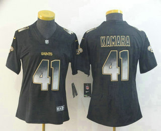 Women's New Orleans Saints #41 Alvin Kamara Black 2019 Vapor Smoke Fashion Stitched NFL Nike Limited Jersey