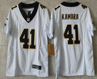 Women's New Orleans Saints #41 Alvin Kamara Limited White FUSE Vapor Jersey