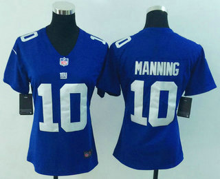 Women's New York Giants #10 Eli Manning Royal Blue 2017 Vapor Untouchable Stitched NFL Nike Limited Jersey