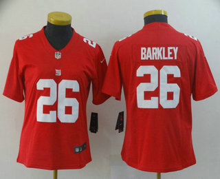 Women's New York Giants #26 Saquon Barkley Red 2018 Vapor Untouchable Stitched NFL Nike Limited Jersey