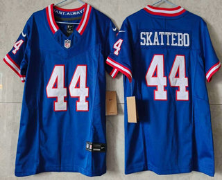 Women's New York Giants #44 Cam Skattebo Limited FUSE Blue Classic Vapor Jersey