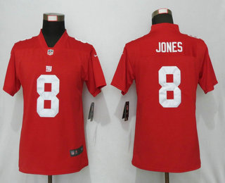 Women's New York Giants #8 Daniel Jones Red 2019 Vapor Untouchable Stitched NFL Nike Limited Jersey