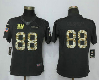 Women's New York Giants #88 Evan Engram Black Anthracite 2016 Salute To Service Stitched NFL Nike Limited Jersey