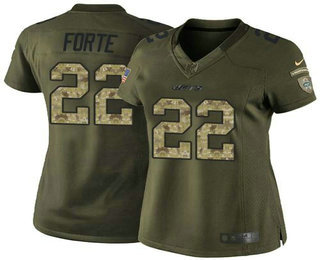 Women's New York Jets #22 Matt Forte Green Limited Salute to Service Jersey