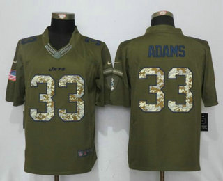 Women's New York Jets #33 Jamal Adams Green Salute To Service Stitched NFL Nike Limited Jersey