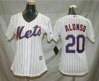 Women's New York Mets #20 Pete Alonso White Home Stitched MLB Cool Base Jersey
