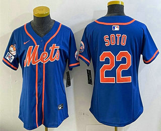 Women's New York Mets #22 Juan Soto Royal 2025 Spring Training Alternate Limited Stitched Jersey
