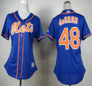Women's New York Mets #48 Jacob deGrom Blue Jersey