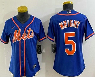 Women's New York Mets #5 David Wright Blue Cool Base Jersey