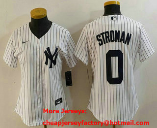 Women's New York Yankees #0 Marcus Stroman White Cool Base Stitched Jersey