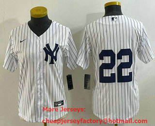 Women's New York Yankees #22 Jacoby Ellsbury White Stitched Cool Base Nike Jersey