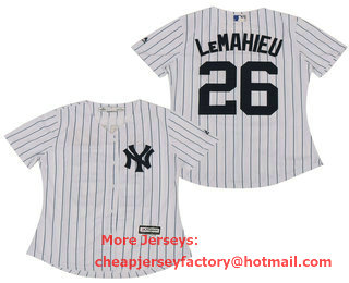 Women's New York Yankees #26 DJ LeMahieu White Home Stitched MLB Cool Base Jersey