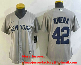 Women's New York Yankees #42 Mariano Rivera Grey Field of Dreams Cool Base Jersey