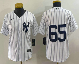 Women's New York Yankees #65 Nestor Cortes White No Name Stitched MLB Nike Cool Base Jersey