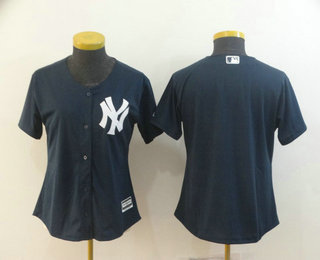 Women's New York Yankees Blank Navy Blue Stitched MLB Cool Base Jersey