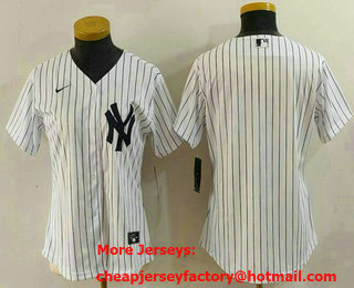 Women's New York Yankees Blank White Stitched Nike Cool Base Throwback Jersey