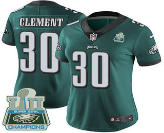 Women's Nike Philadelphia Eagles #30 Corey Clement Midnight Green Team Color Super Bowl LII Champions Stitched NFL Vapor Untouchable Limited Jersey
