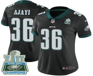 Women's Nike Philadelphia Eagles #36 Jay Ajayi Black Alternate Super Bowl LII Champions Stitched NFL Vapor Untouchable Limited Jersey