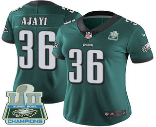 Women's Nike Philadelphia Eagles #36 Jay Ajayi Midnight Green Team Color Super Bowl LII Champions Stitched NFL Vapor Untouchable Limited Jersey