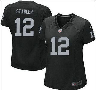 Women's Oakland Raiders #12 Ken Stabler Nike Black Game Jersey