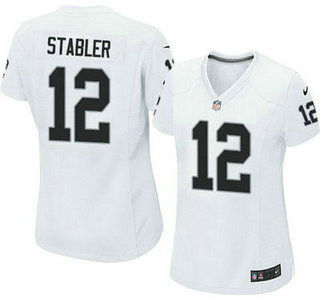 Women's Oakland Raiders #12 Ken Stabler Nike White Game Jersey