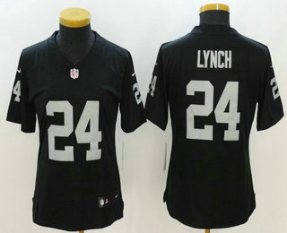 Women's Oakland Raiders #24 Marshawn Lynch Black 2017 Vapor Untouchable Stitched NFL Nike Limited Jersey