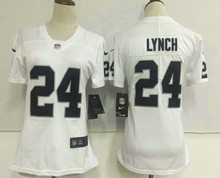 Women's Oakland Raiders #24 Marshawn Lynch White 2017 Vapor Untouchable Stitched NFL Nike Limited Jersey