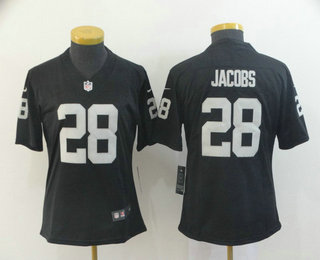 Women's Oakland Raiders #28 Josh Jacobs Black 2019 Vapor Untouchable Stitched NFL Nike Limited Jersey