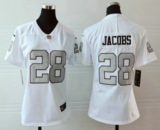 Women's Las Vegas Raiders #28 Josh Jacobs White 2016 Color Rush Stitched NFL Nike Limited Jersey