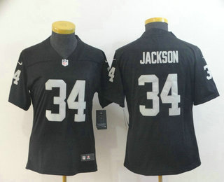 Women's Oakland Raiders #34 Bo Jackson Black 2017 Vapor Untouchable Stitched NFL Nike Limited Jersey