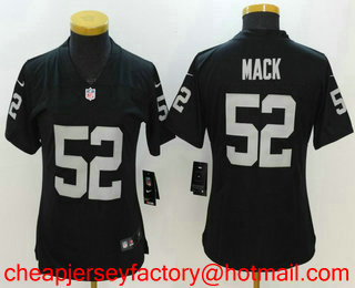 Women's Oakland Raiders #52 Khalil Mack Black 2017 Vapor Untouchable Stitched NFL Nike Limited Jersey