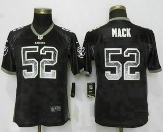 Women's Oakland Raiders #52 Khalil Mack Black Drift Stitched NFL Nike Fashion Jersey