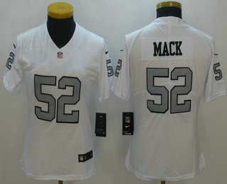Women's Oakland Raiders #52 Khalil Mack White 2016 Color Rush Stitched NFL Nike Limited Jersey