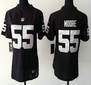 Women's Oakland Raiders #55 Sio Moore Black Team Color NFL Nike Game Jersey