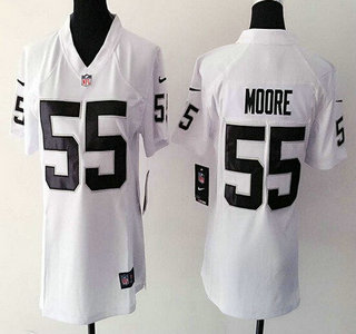 Women's Oakland Raiders #55 Sio Moore White Road NFL Nike Game Jersey