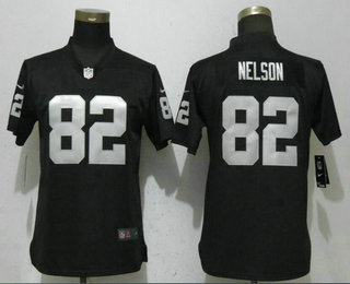 Women's Oakland Raiders #82 Jordy Nelson Black 2017 Vapor Untouchable Stitched NFL Nike Limited Jersey