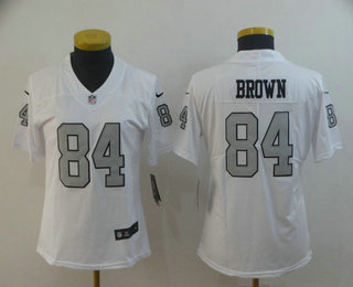 Women's Oakland Raiders #84 Antonio Brown White 2016 Color Rush Stitched NFL Nike Limited Jersey