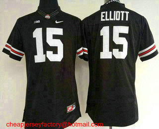 Women's Ohio State Buckeyes #15 Ezekiel Elliott Black Limited Stitched College Football Nike NCAA Jersey