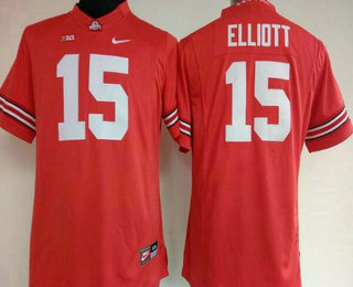 Women's Ohio State Buckeyes #15 Ezekiel Elliott Red Limited Stitched College Football Nike NCAA Jersey