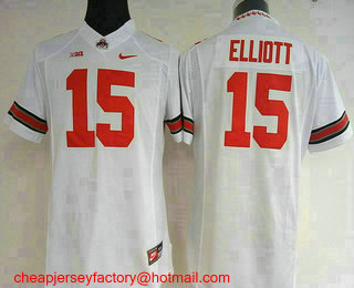 Women's Ohio State Buckeyes #15 Ezekiel Elliott White Limited Stitched College Football Nike NCAA Jersey